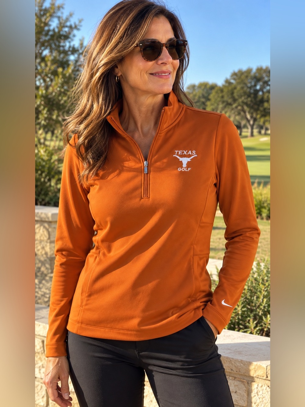 Nike Texas Longhorns Golf Women’s Burnt Orange 1/4 Zip Pullover Long Sleeve SZ S